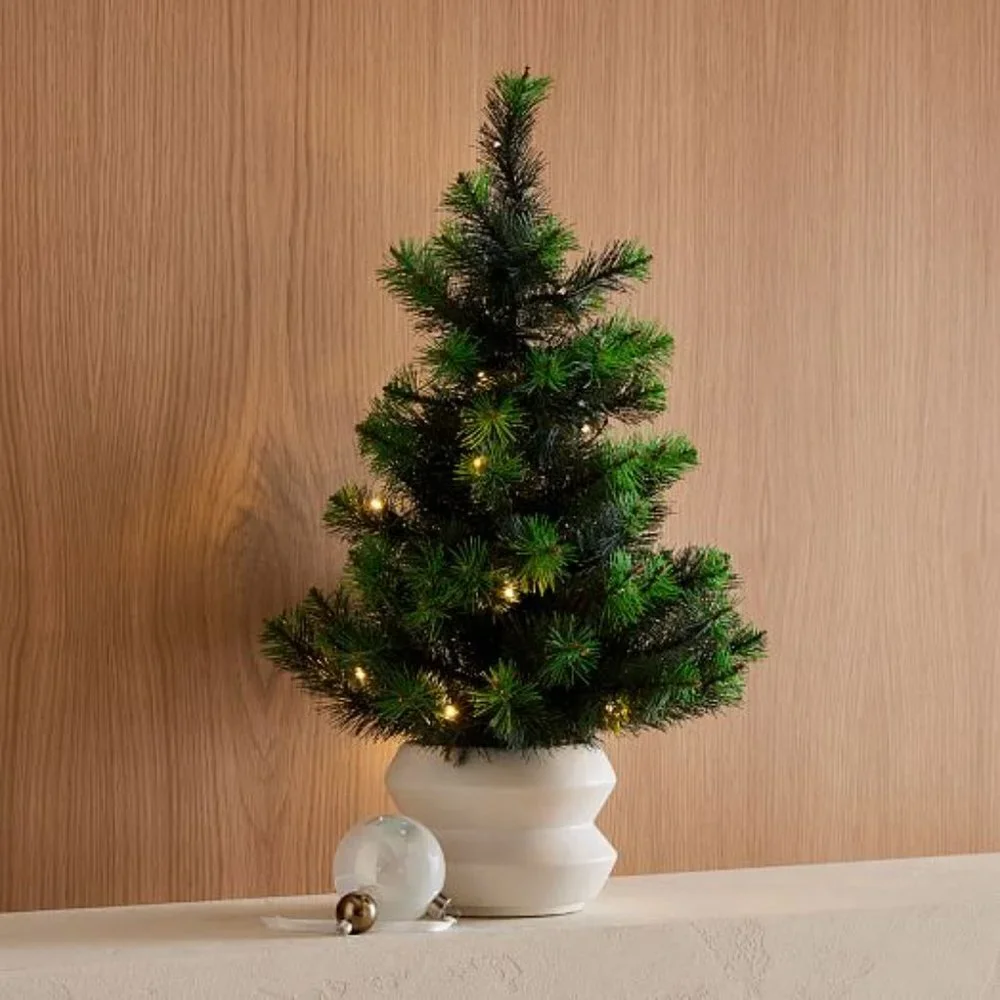west elm Light Up Evergreen Tabletop Tree 2ft